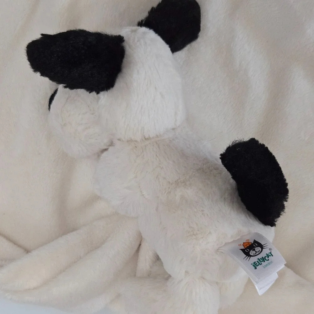 Jellycat Lovey Baby Security Blanket Plush Toy‎ Puppy Cream Black